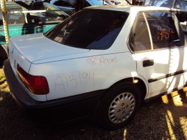 1992 HONDA ACCORD DX, 2.2L AUTO SDN, COLOR WHITE, STK A15194